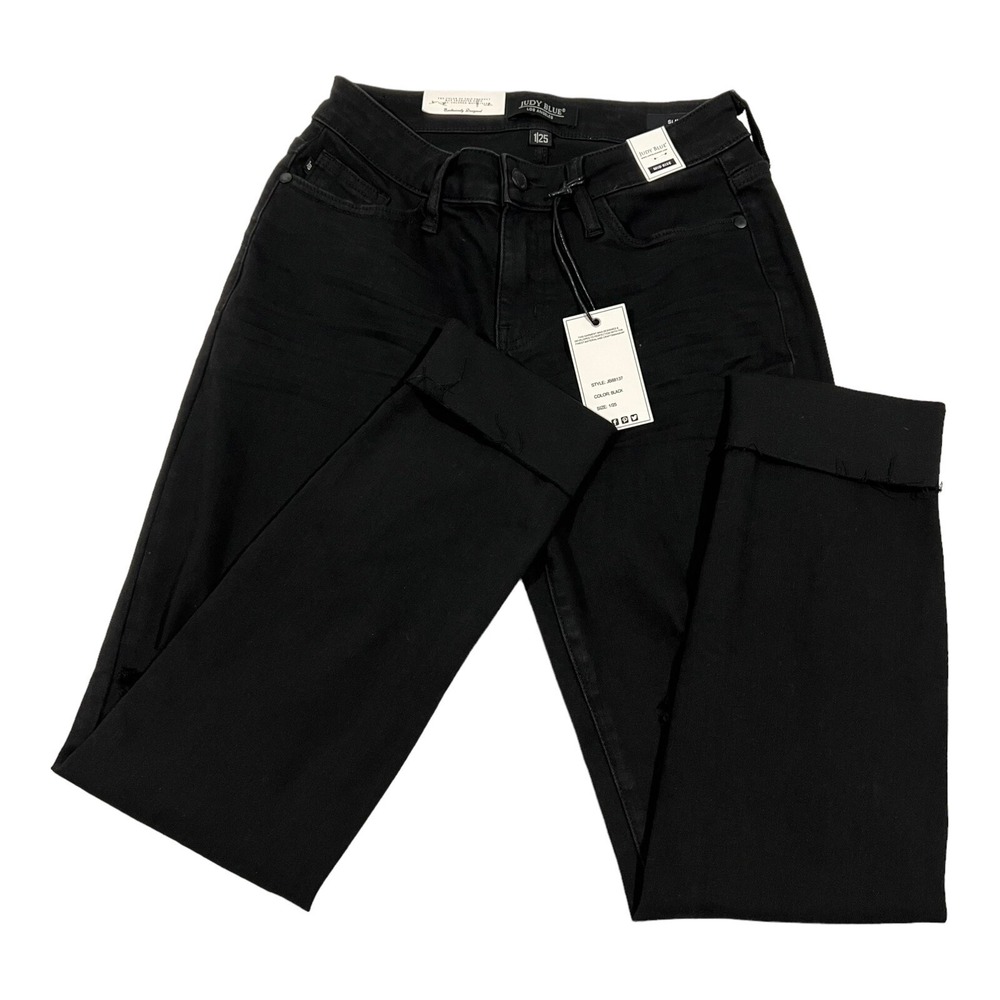 NWT Judy Blue Womens 1/25 Black Mid Rise‎ Slim Fit Stretch Denim Jeans
